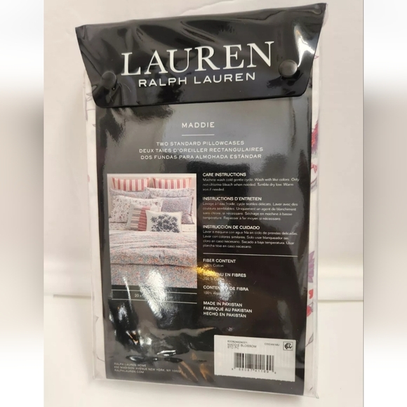 Lauren Ralph Lauren Maddie Blossom Cream Two Standard Pillowcases Cotton Floral - Picture 4 of 9